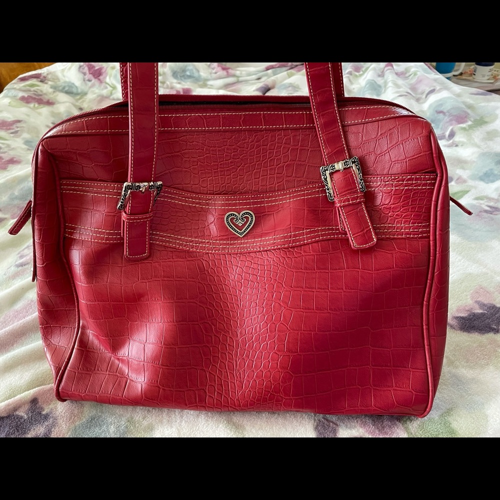 NWOT Red Buxton leather briefcase